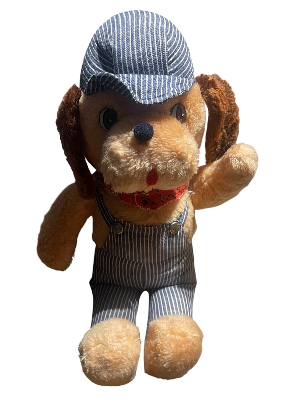 Vintage Knickerbocker 1970s Casey Jones Puppy Dog Train Conductor Stuffed Plush